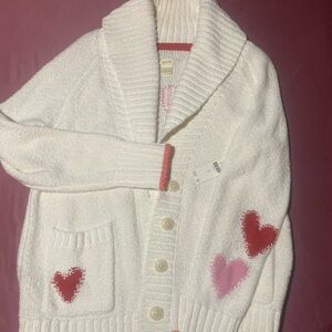 Maeve White Cardigan with Heart Details